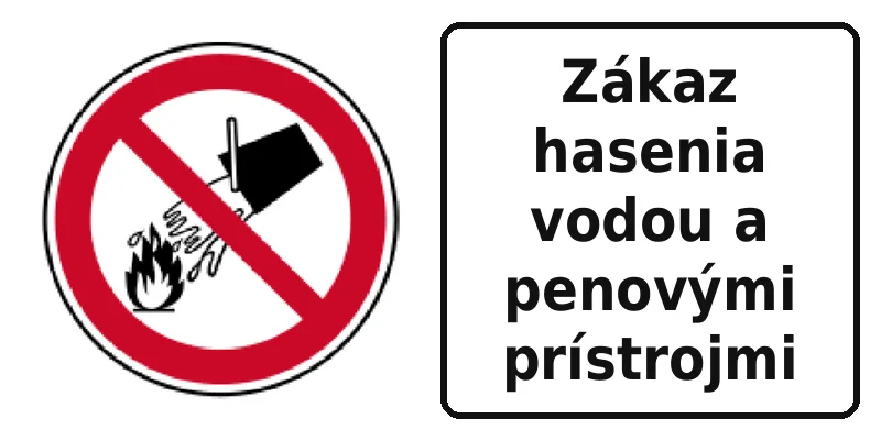 Zákaz hasenia vodou a penovými prístrojmi