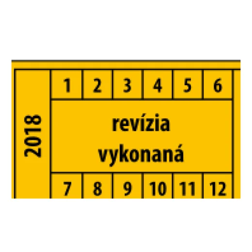 Revízia vykonaná (obdĺžnik, mesiace 1–12)