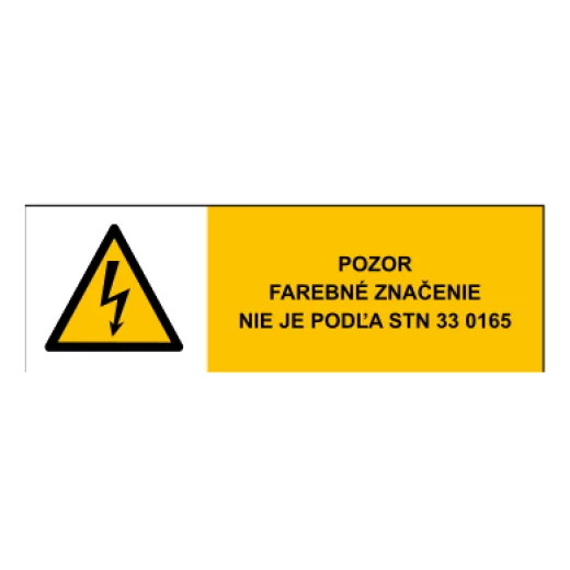 POZOR FAREBNÉ ZNAČENIE NIE JE PODĽA STN 33 0165