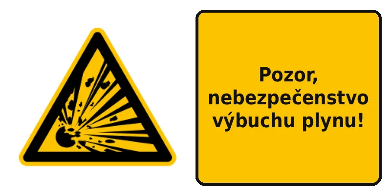 Pozor, nebezpečenstvo výbuchu plynu!