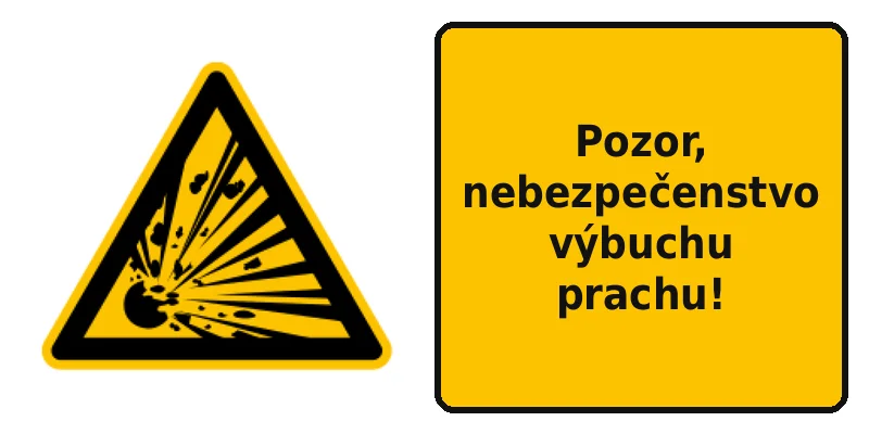 Pozor, nebezpečenstvo výbuchu prachu!
