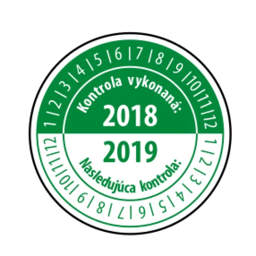 Kontrola vykonaná / Nasledujúca kontrola – zelený