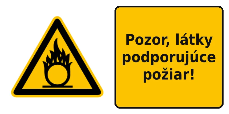 Pozor, látky podporujúce požiar!