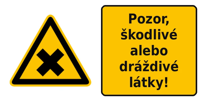 Pozor, škodlivé alebo dráždivé látky!