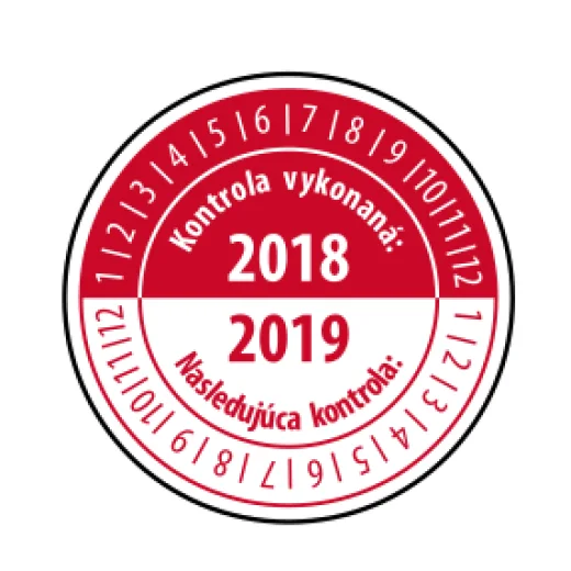 Kontrola vykonaná / Nasledujúca kontrola – červený