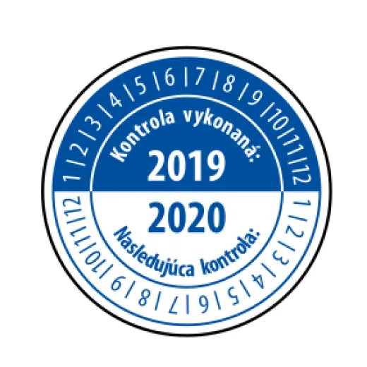 Kontrola vykonaná / Nasledujúca kontrola – modrý