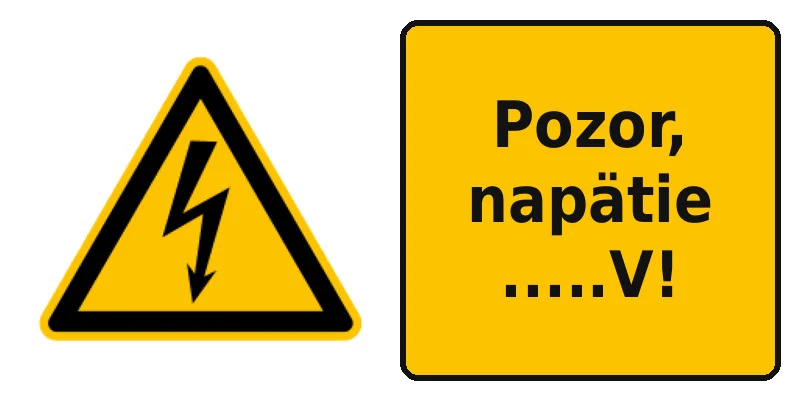 Pozor, napätie .....V!