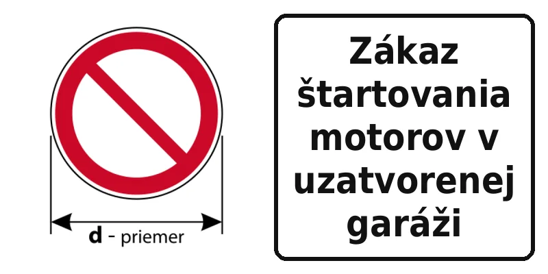 Zákaz štartovania motorov v uzatvorenej garáži