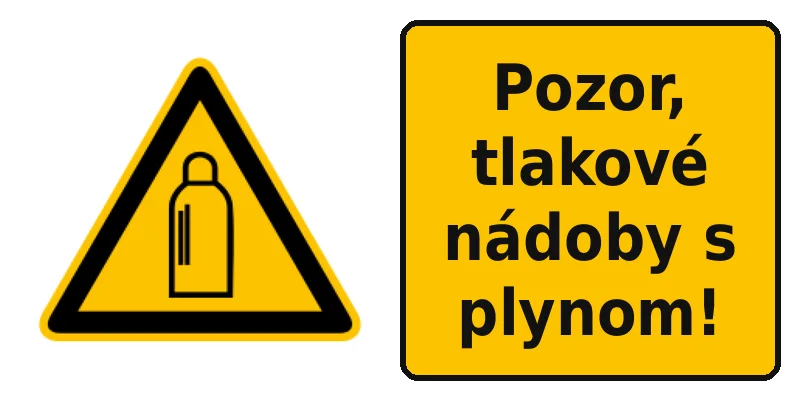 Pozor, tlakové nádoby s plynom!