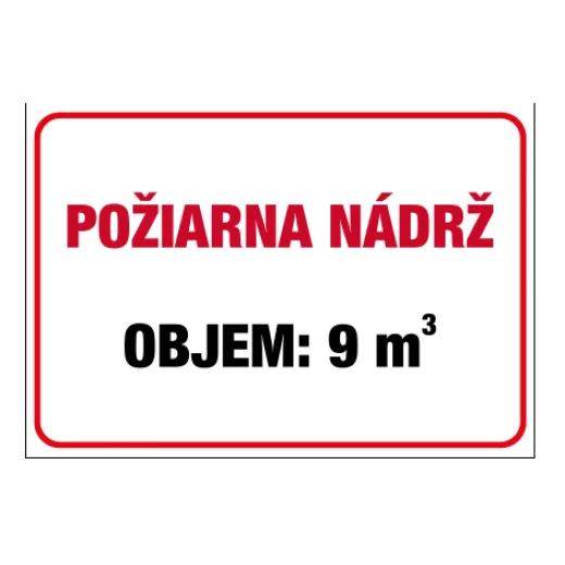 POŽIARNA NÁDRŽ – OBJEM: 9 m³
